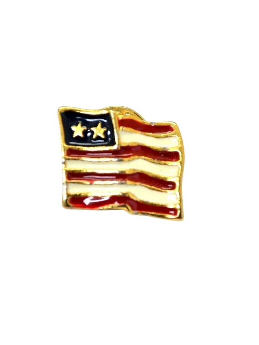 Patriotic 2 Star Flag Metallic Pin American Collectible
